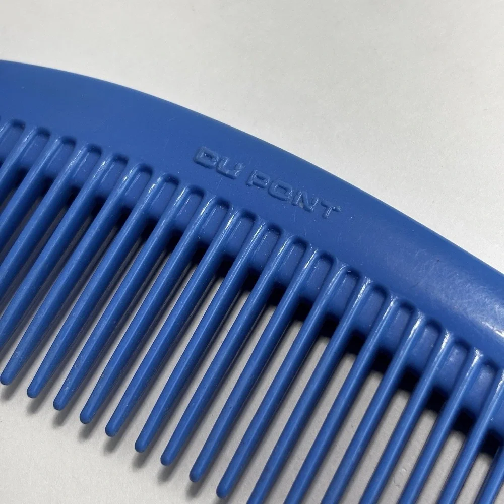 Dupont Vintage Blue Wide Handled Detangling Comb Made In USA 9